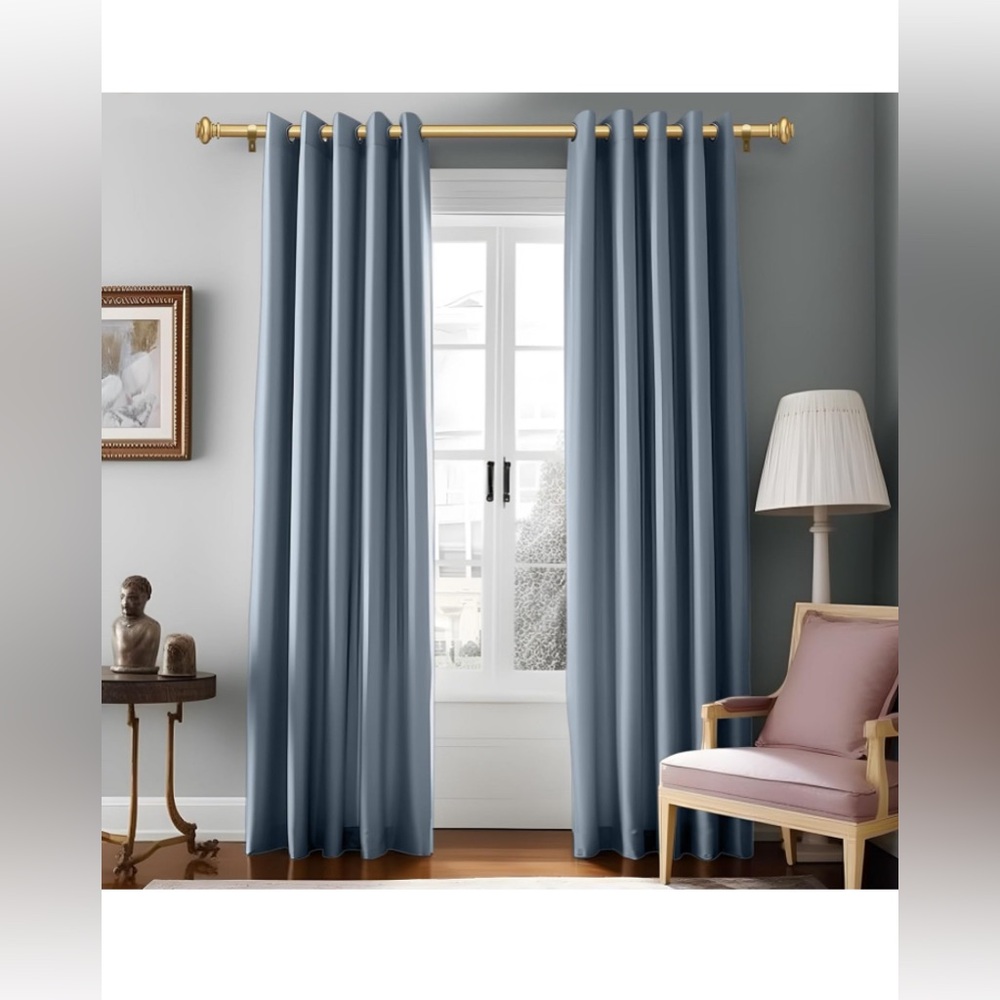 Gold Curtain Rods for Windows 48 to 84 Inches Adjustable
